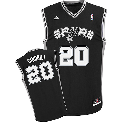  NBA San Antonio Spurs 20 Manu Ginobili New Revolution 30 Swingman Road Black Jersey